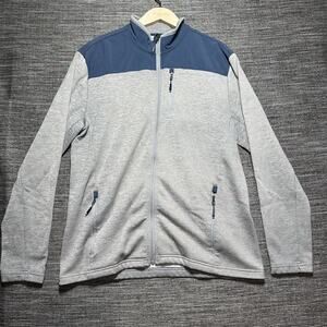 Orvis Jacket Men's L Gray Blue Full Zip Bonded Mesh Pockets